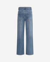 Straight-leg Jeans with all-over rhinestones - BLUE | Base Blu