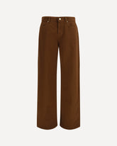 Baggy Pants in pure cotton satin - BROWN | Base Blu