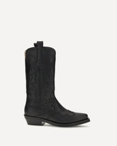 Embroidered Western Boots - BLACK | Base Blu
