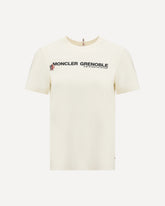 Contrasting logo T-shirt - CREAM | Base Blu