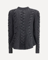 Peplum Cable Cardigan - GREY | Base Blu