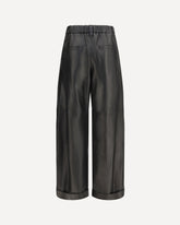 Baggy nappa leather Pants - BLACK | Base Blu