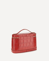 Borsa a Mano Le Petit Vanity con effetto coccodrillo - ROSSO | Base Blu