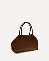 Medium Talia Trank crocodile-effect suede Shopping Bag - BROWN | Base Blu