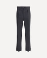 Wool pleated Pants - BLACK | Base Blu