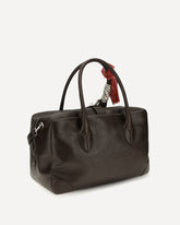 Vita Medium leather Travel Bag - BROWN | Base Blu