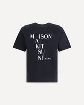 Cotton T-Shirt with logo patch - BLACK | Base Blu