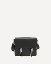 Flow Mess medium Roman leather Crossbody Bag - BLACK | Base Blu