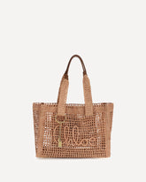East-West Summer Banana raffia Tote Bag - BEIGE | Base Blu