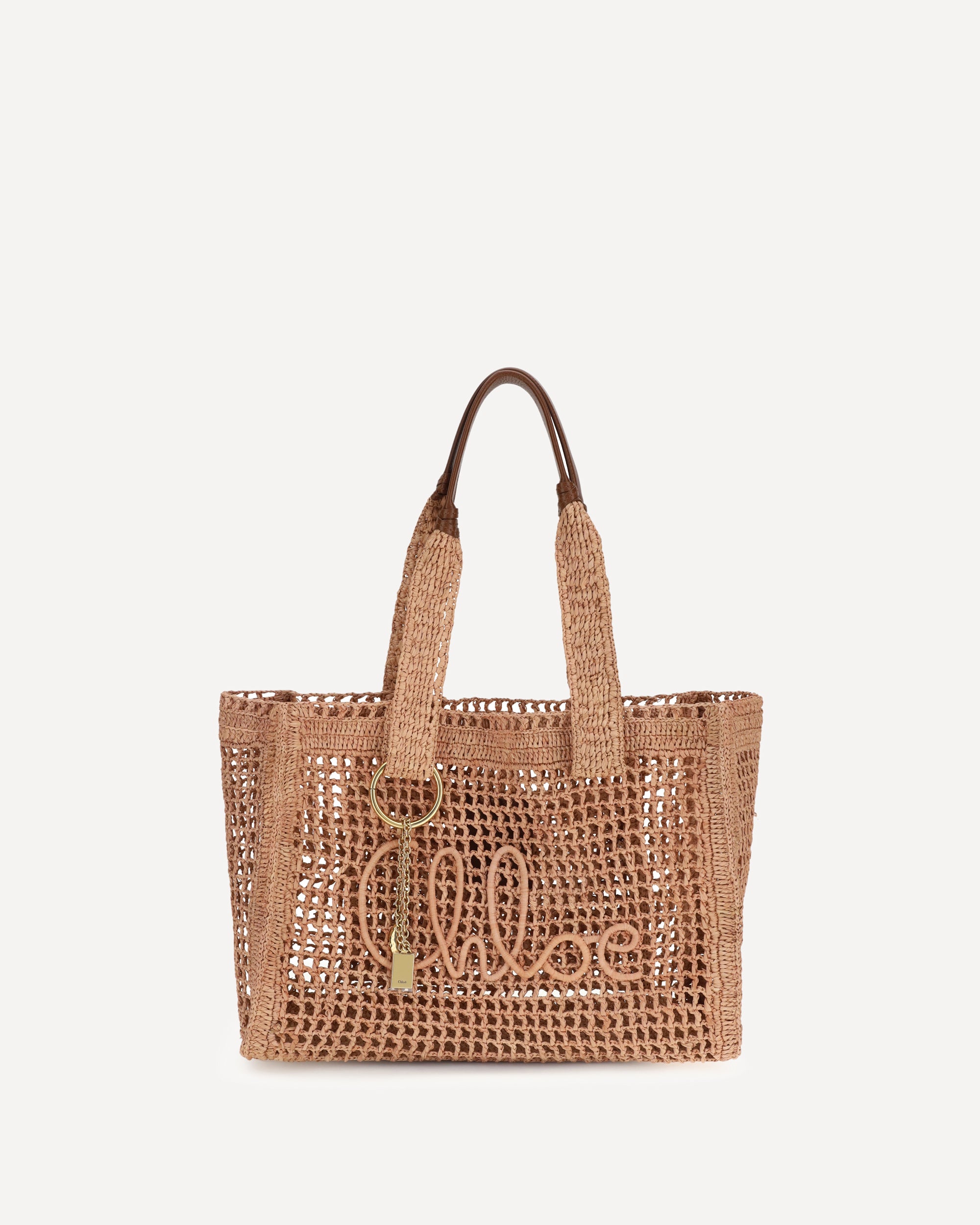CHLOÉ East-West Summer Banana raffia Tote Bag BEIGE | Base Blu