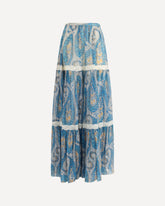 Silk crepon maxi Skirt - MULTICOLOUR | Base Blu