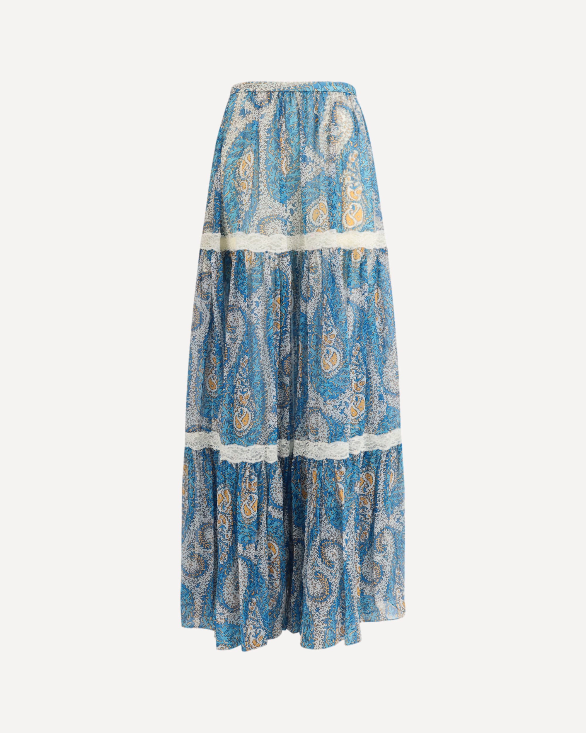 ETRO Silk crepon maxi Skirt MULTICOLOUR | Base Blu