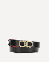 Adjustable and reversible Gancini Belt - BLACK | Base Blu