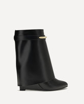 Leather Shark Ankle Boots - BLACK | Base Blu