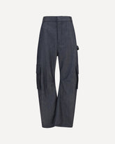 Pantaloni Cargo stampa denim - BLU | Base Blu
