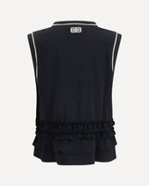 Canotta Cycora oversize con orlo a balze - NERO | Base Blu