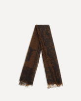 Soufflé cashmere Scarf with baroque motif - BROWN | Base Blu