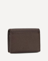 Flap Card Holder in grained leather - BROWN | Base Blu