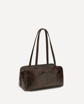 Leather Shoulder Bag - BROWN | Base Blu