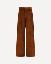 Corduroy wide leg Pants - BROWN | Base Blu