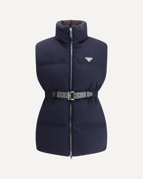PRADA Flannel Down Vest BLUE | Base Blu
