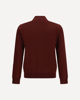 Long-sleeve wool Polo with VLogo - BORDEAUX | Base Blu