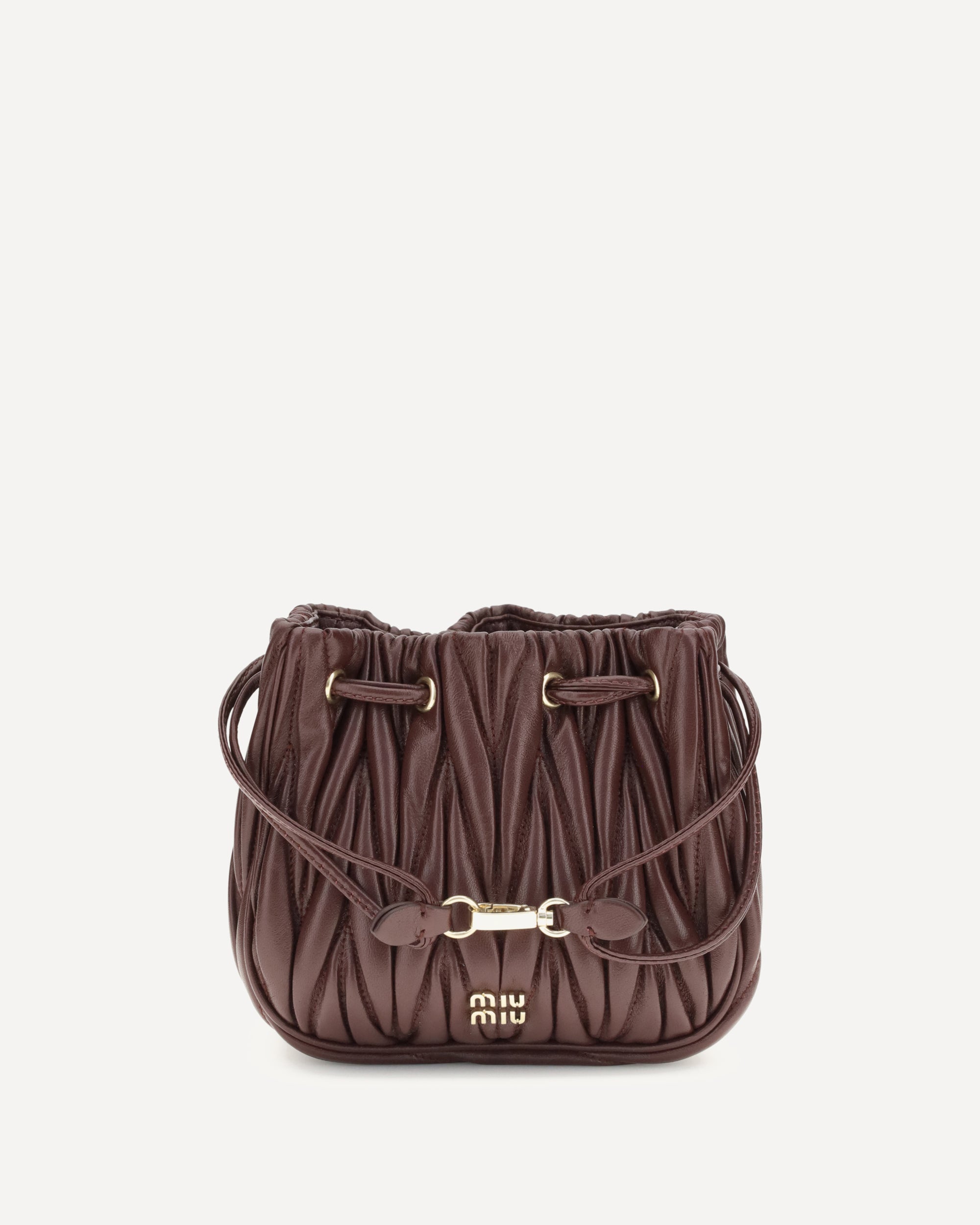 MIU MIU Matelassé nappa leather Pouch BORDEAUX | Base Blu