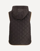 Hooded padded Gilet - BROWN | Base Blu