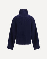 Wool zip-neck Sweater - BLUE | Base Blu
