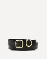 Small leather Regalo Belt - BLACK | Base Blu
