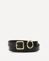 Small leather Regalo Belt - BLACK | Base Blu