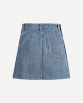Draped denim mini Skirt - BLUE | Base Blu