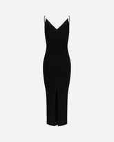 Safety Pin Slip Midi Dress - BLACK | Base Blu