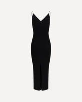 Safety Pin Slip Midi Dress - BLACK | Base Blu