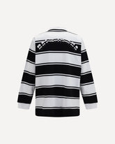 Striped long-sleeve Polo - WHITE | Base Blu