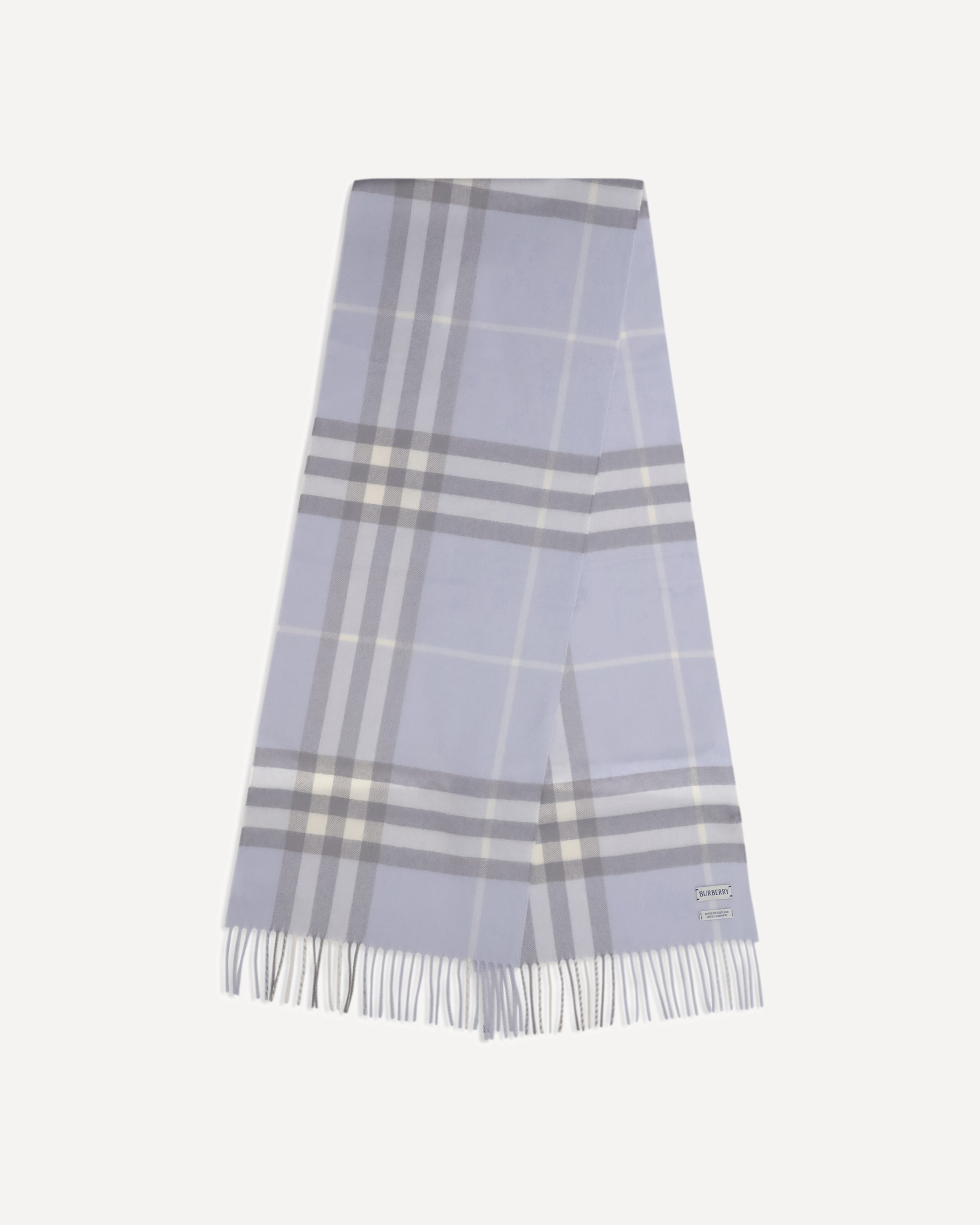 BURBERRY Embroidered cashmere Scarf LIGHT BLUE | Base Blu
