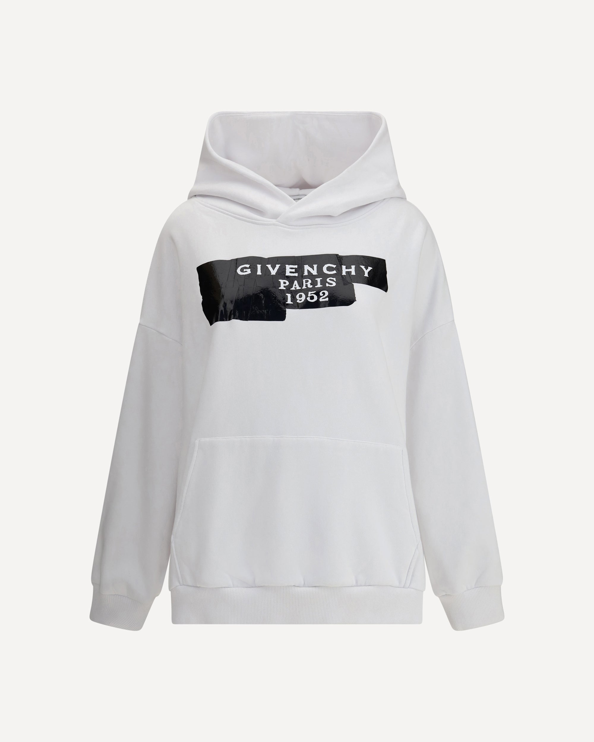 GIVENCHY Gauzy fabric Hoodie with givenchy tape WHITE | Base Blu
