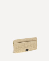 Love Bag click soft horizontal classic medium in raffia - BEIGE | Base Blu