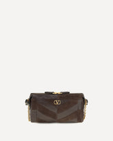 Panthea Shoulder Bag chevron pattern - BROWN | Base Blu