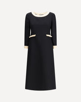 Wool Dress with Bow - BLACK | Base Blu