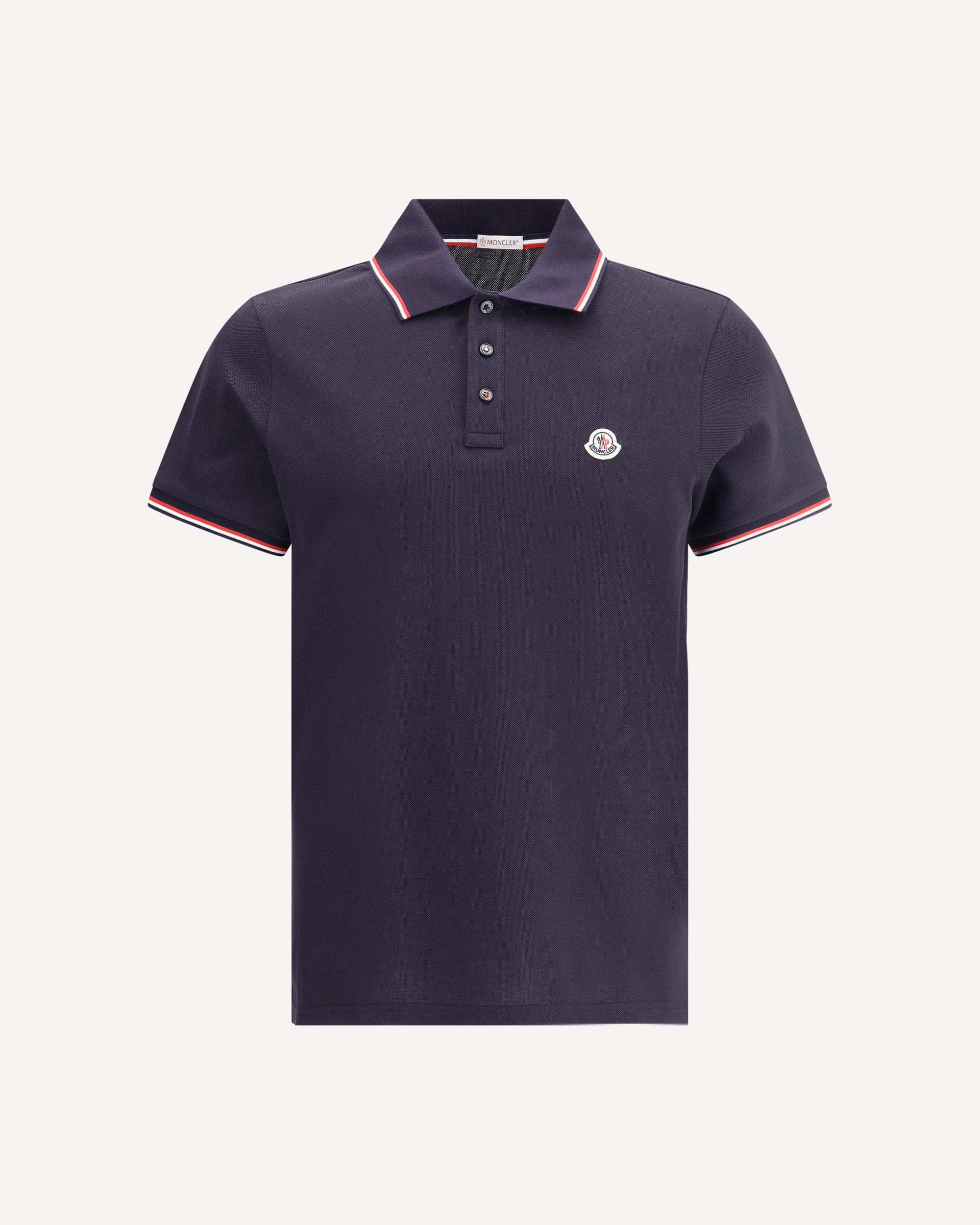 トップス MONCLER navy polo shirt Moncler logo-patch Cotton Polo Shirt | Blue | FARFETCH