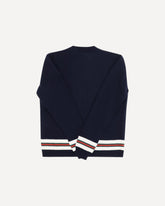 Cardigan with Web stripes - BLUE | Base Blu