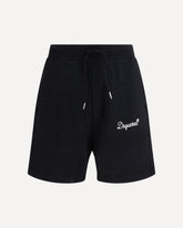 Embroidered logo cotton Shorts - BLACK | Base Blu