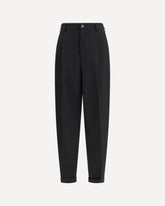 Pleated Pants with an elasticated waistband - BLACK | Base Blu