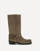 Suede biker Boots - BEIGE | Base Blu