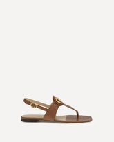 Sandali infradito in pelle - MARRONE | Base Blu