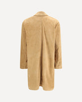 Long goat suede leather Coat - BEIGE | Base Blu