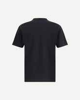 Crew-neck T-shirt with monochrome compass logo - BLACK | Base Blu