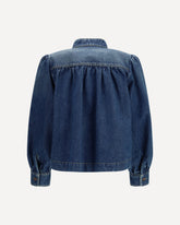Gathered high-neck Jacket - BLUE | Base Blu