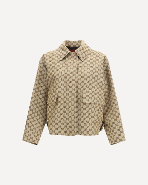 ジャケット・アウター gucci 18AW bomber jacket gg pattern GUCCI GG Canvas bomber Jacket BEIGE | Base Blu